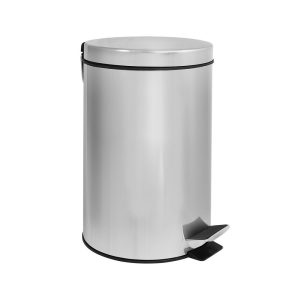 Ведро для мусора Solinne с крышкой 12 л нержавеющая сталь хром с педалью