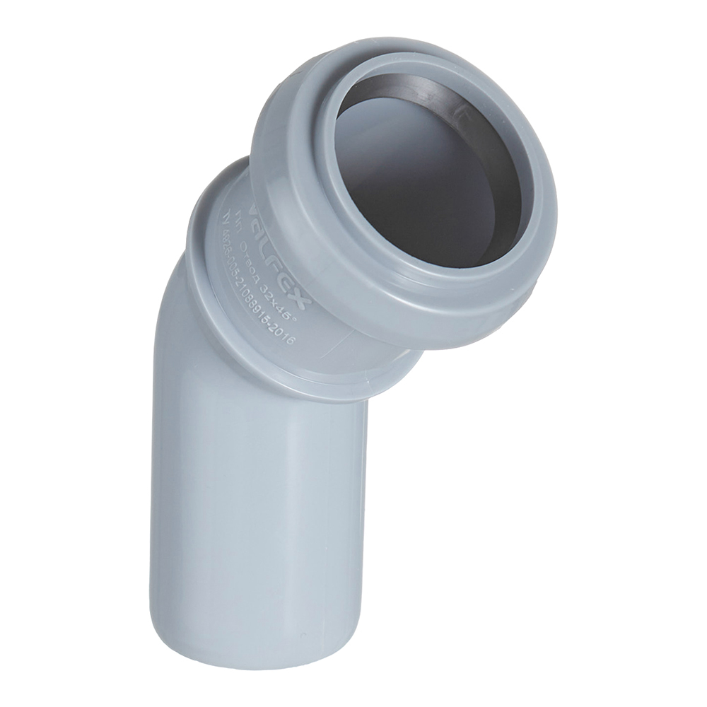 original-17673.jpg Отвод Valfex d32 мм 45° пластиковый для внутренней канализации — изображение 1