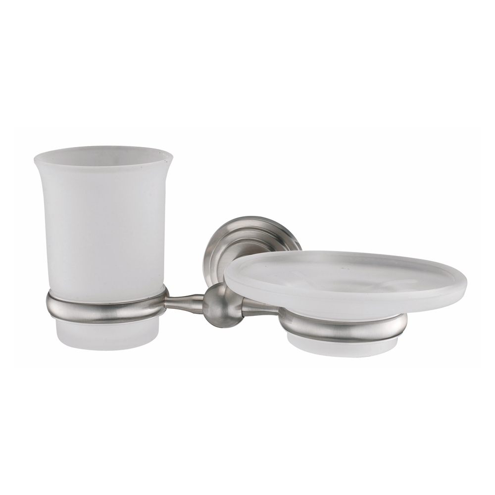 original-17775.jpg Стакан для ванной WasserKraft Ammer с держателем стекло матовый/металл никель (K-7026) — изображение 1