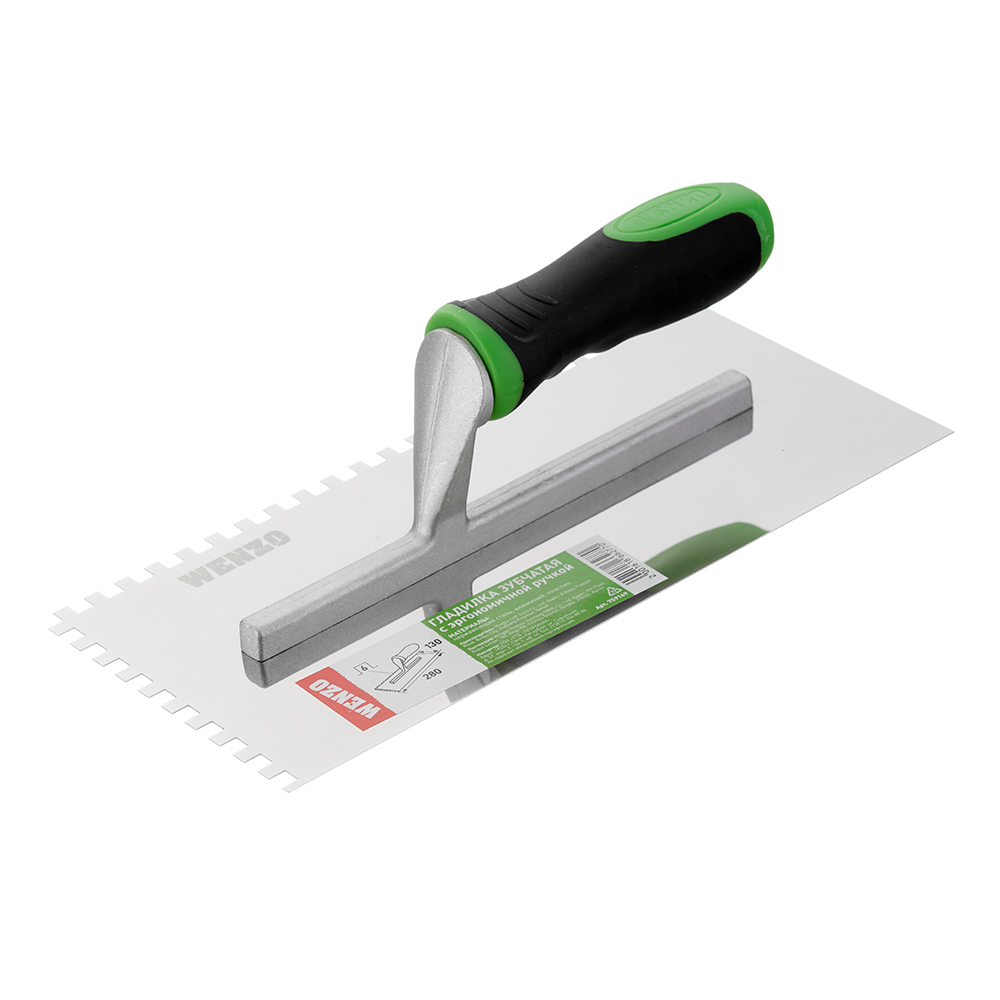 original-18215.jpg Гладилка зубчатая Wenzo 280х130 мм зуб 6х6 мм с эргономичной ручкой — изображение 1