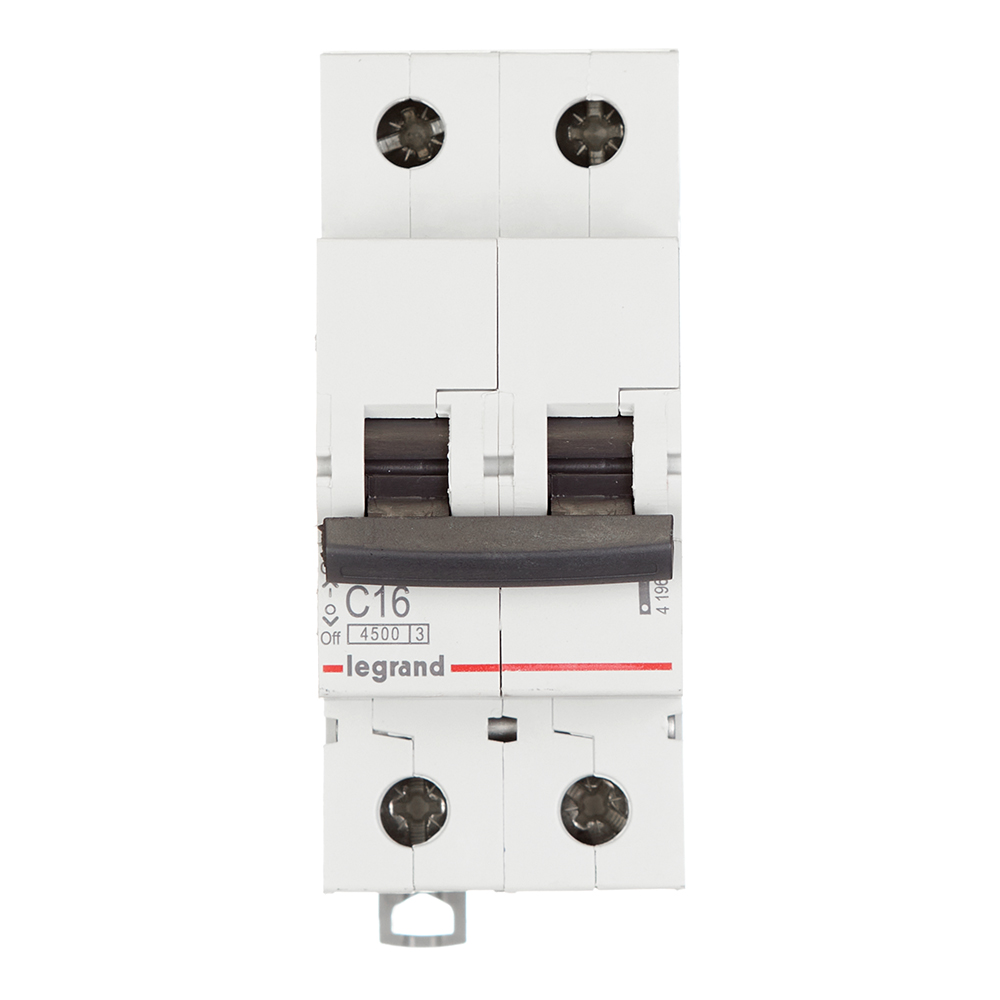original-18292.jpg Автоматический выключатель модульный Legrand RX3 2P 16А тип C 4,5 кА 230/400 В (419697) — изображение 1