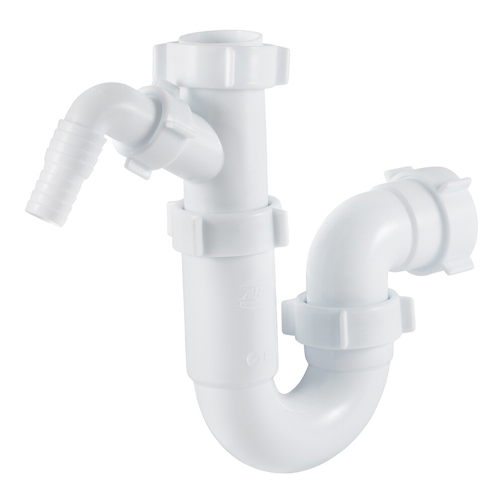 original-1850.jpg Сифон для раковины и мойки АНИ пласт 1 1/2х40 мм без выпуска с отводом 40 мм с соединением 40 мм (D1020) — изображение 1