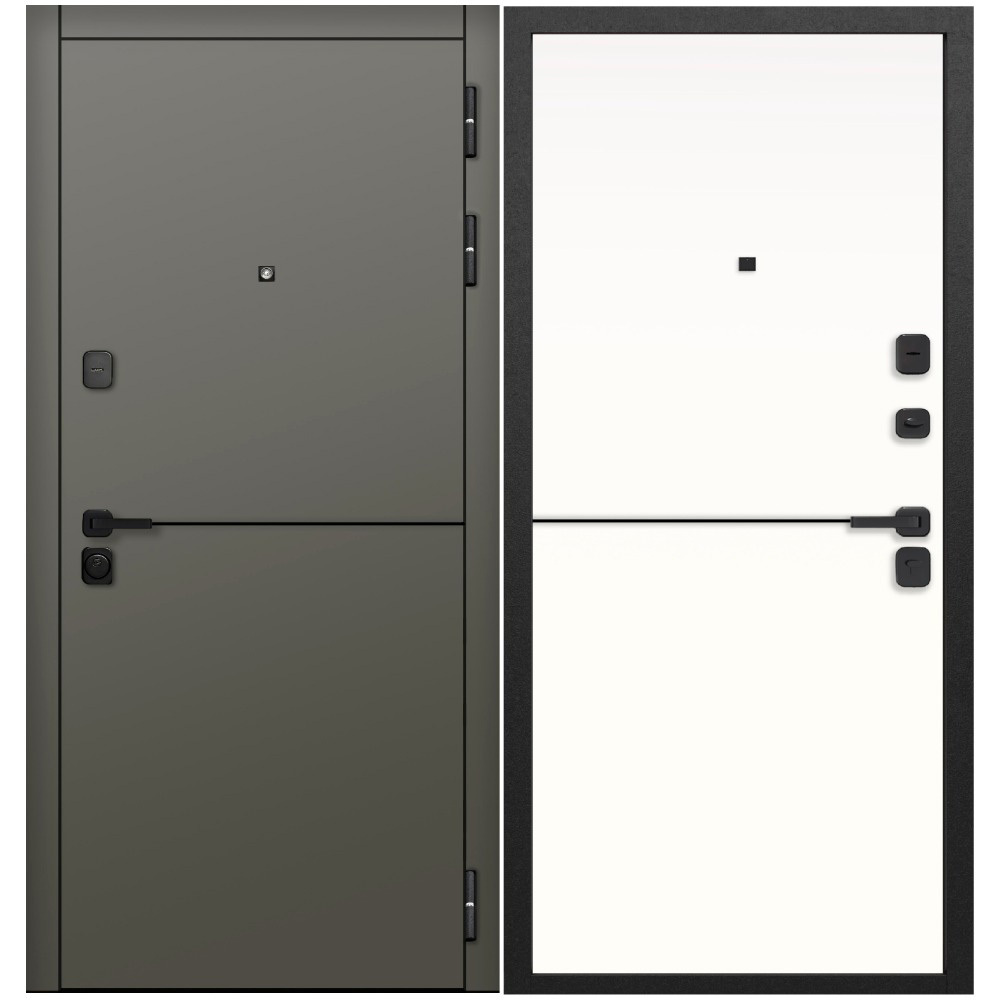 original-18728.jpg Дверь входная Ferroni 9СМ Молдинг правая сатин коричневый - эмалит белый 860х2050 мм — изображение 1