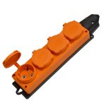 Колодка электрическая 4 розетки UNIVersal 16 А 250 В UNIVersal 3,5 кВт с заглушками компакт оранжевая (3035)