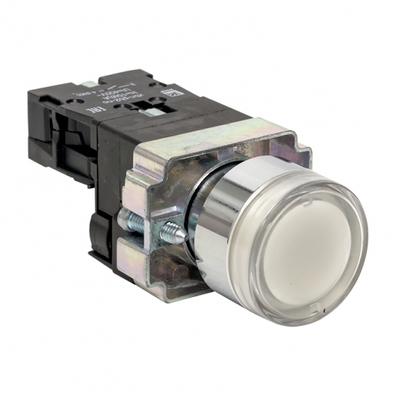 original-19218.jpg Кнопка плоская EKF PROxima ВА51 230 В IP40 без фиксации с подсветкой белая (xb2-bw21-230) — изображение 1