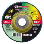 Круг лепестковый по металлу/древесине Луга Professional 125х22,2 мм P60 торцевой