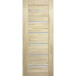 Дверь межкомнатная Флэт Лайт 600х2000 мм массив без покрытия со стеклом