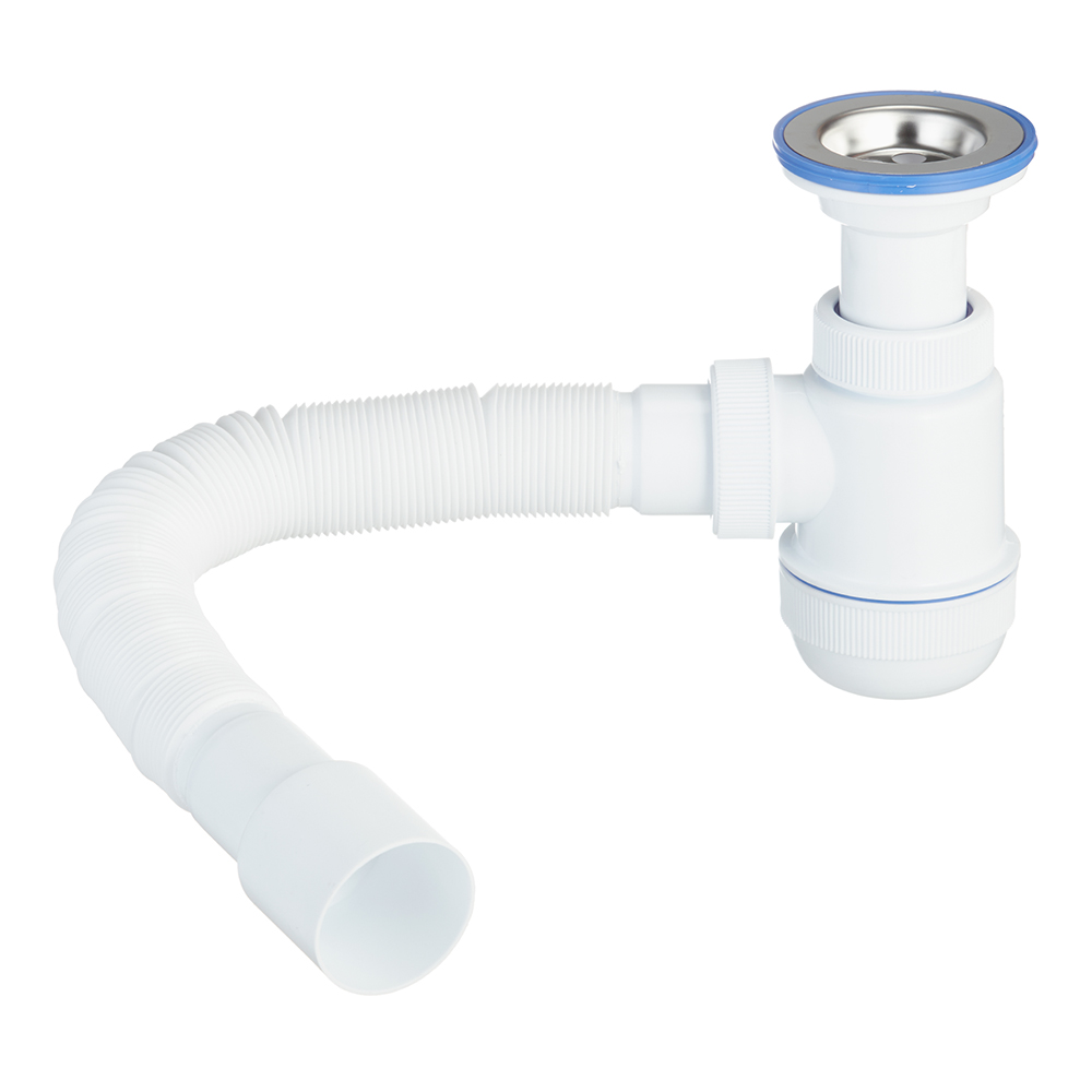 original-19986.jpg Сифон для раковины и мойки Wirquin Virplast 1 1/2х40 мм с выпуском d70 мм с соединением 40/50 мм (30980676) — изображение 1