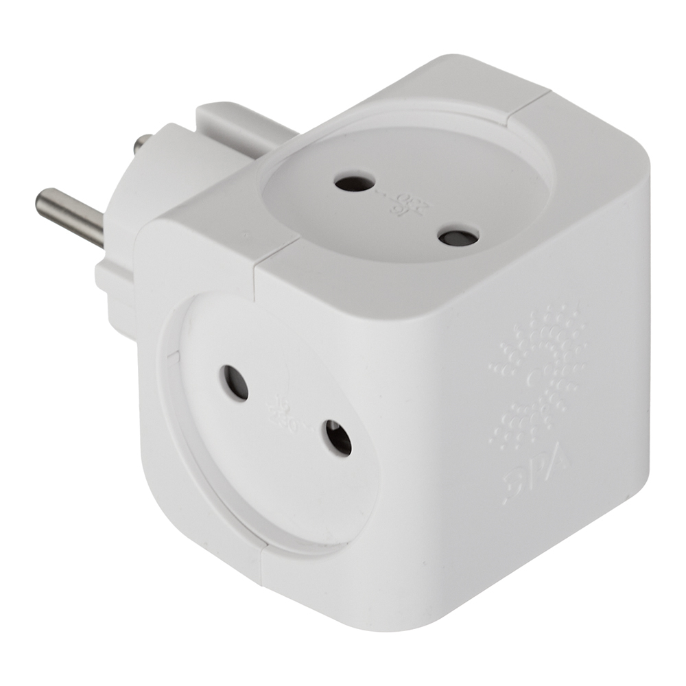 original-20013.jpg Разветвитель 4 розетки Эра 16 А 220 В 3,5 кВт белый (Б0005103) — изображение 1