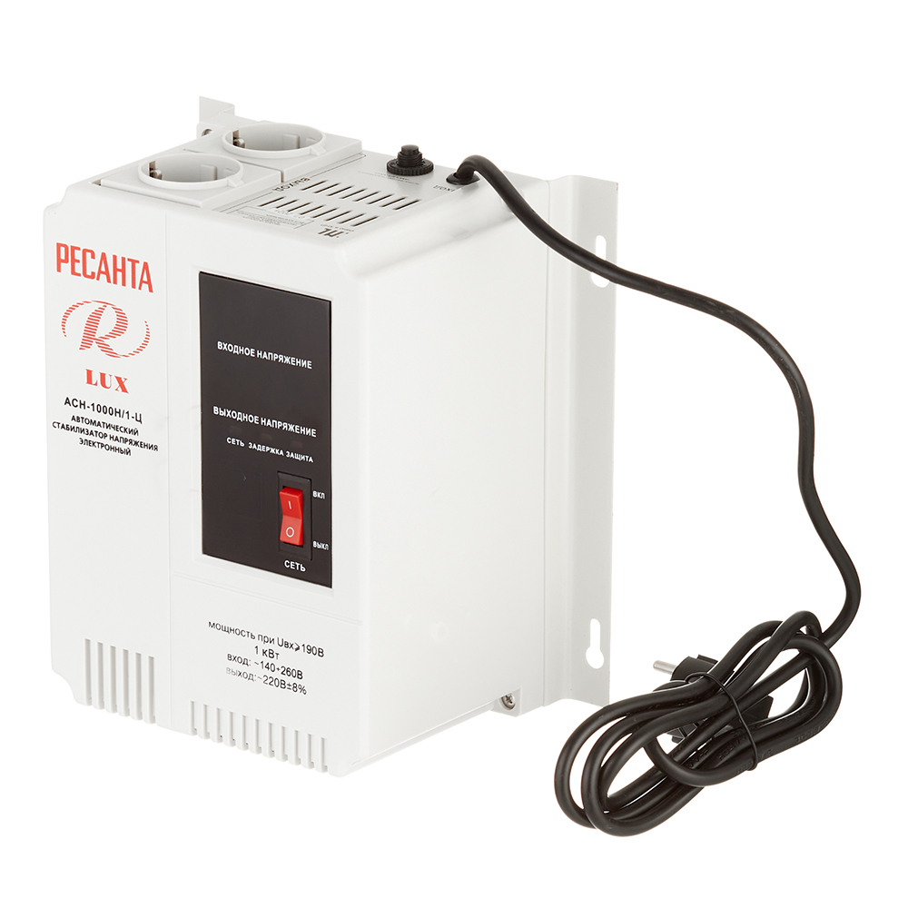 original-20244.jpg Стабилизатор напряжения Ресанта АСН-1000 Н/1-Ц Lux однофазный 220 В 1 кВт навесной — изображение 1
