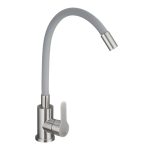 Смеситель для кухни Corsa Deco Vega Steel сталь/серый с гибким изливом однорычажный (966367)