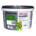 Эмаль универсальная акриловая Радуга Colors зеленая полуматовая 1,9 л