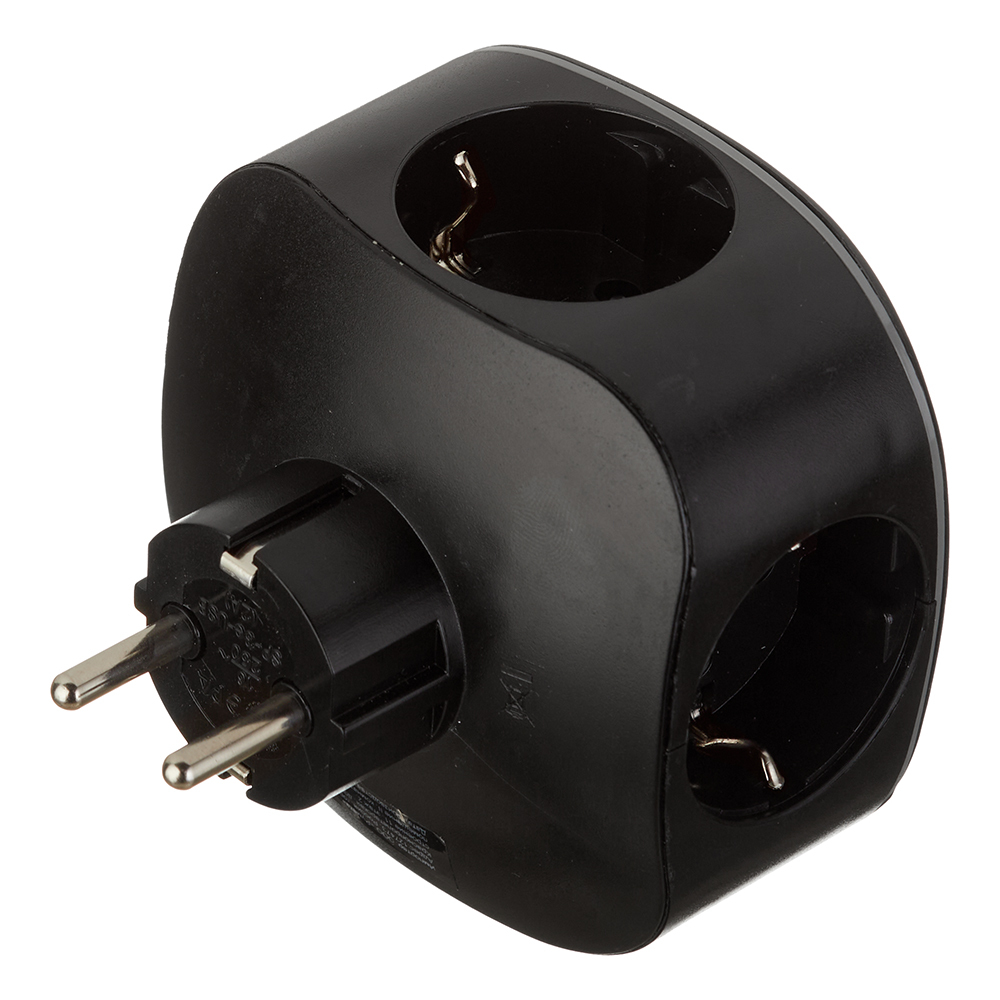 original-20427.jpg Разветвитель 3 розетки Эра 16 А 220 В 3,5 кВт 2хUSB черный (Б0046364) — изображение 1