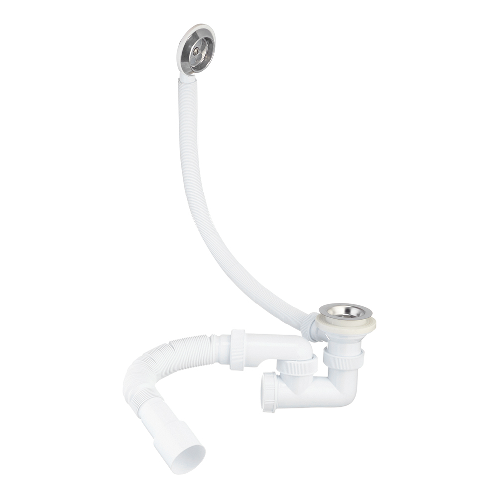 original-20499.jpg Сифон для ванны Wirquin Pro 1 1/2х40 мм регулируемый с выпуском d70 мм с переливом с соединением 40/50 мм (30718061) — изображение 1