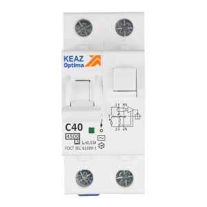 Автомат дифференциальный КЭАЗ OptiDin D63 40А 1P+N тип AC 30 мА 4,5 кА (328102)