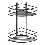 Полка для ванной Металаксон Drop угловая двухъярусная 200х200х380 мм металл черная (4894-2/ЧМПУОВ-2)