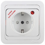 Розетка Makel Mimoza встраиваемая белая с сетевым фильтром со шторками (14002139)