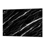 Панель стеновая закаленное стекло для кухни 900х600х4 мм черно-белый мрамор