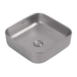 Раковина Abber Rechteck 39 см накладная серебро матовое (AC2211MS)