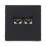 Розетка компьютерная Systeme Electric ArtGallery встраиваемая карбон 2хRJ45 (GAL001088)