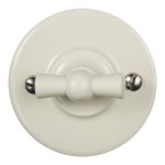 Выключатель Bironi Лизетта двухклавишный накладной слоновая кость ретро (B1-202-211)