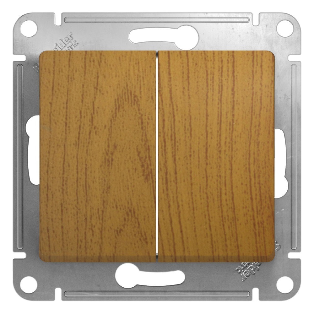 original-22530.jpg Переключатель Systeme Electric Glossa двухклавишный встраиваемый дуб (GSL000565) — изображение 1