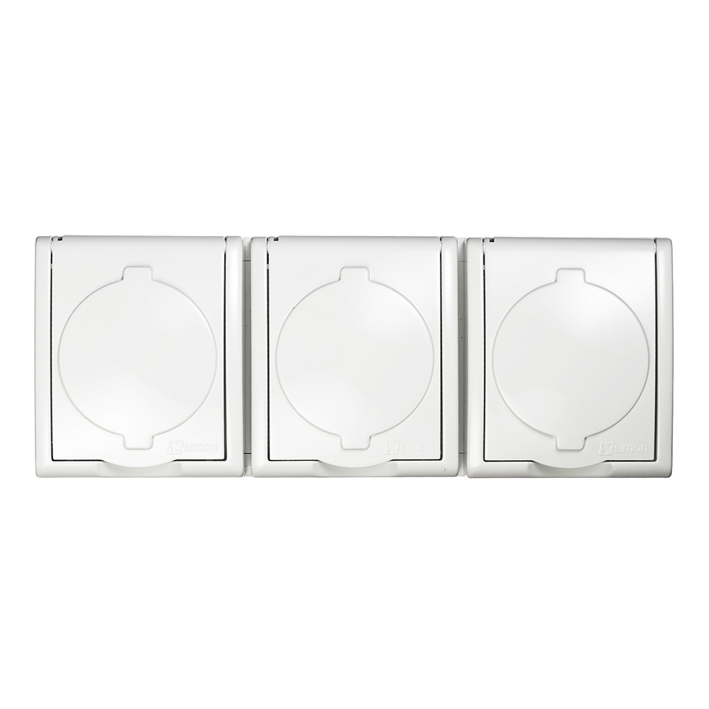 original-22640.jpg Розетка Simon 15 Aqua накладная белая с крышкой (1594437-030) — изображение 1