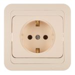 Розетка Makel Mimoza встраиваемая бежевая керамика (25008)