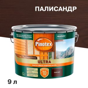 Антисептик Pinotex Ultra декоративный для дерева палисандр 9 л