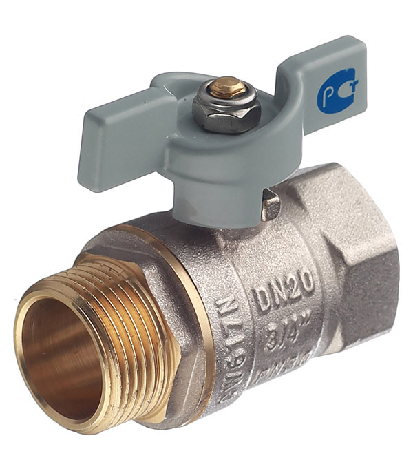 original-23232.jpg Кран шаровой латунный СТМ 3/4 ВР(г) х 3/4 НР(ш) бабочка прямой — изображение 1