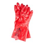 Перчатки х/б кислотоустойчивые с ПВХ покрытием водонепроницаемые Delta Plus PVC7335 красные 10 (XL) (PVC733510)