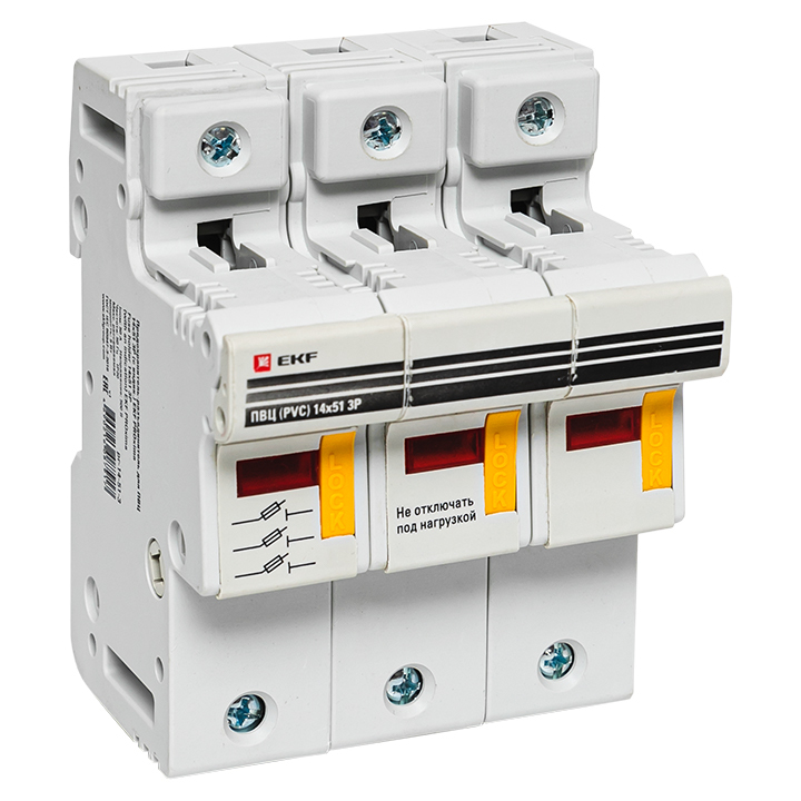 original-23472.jpg Предохранитель-разъединитель EKF PROxima 3P 63А 50 кА 500 В на DIN-рейку с индикацией (pr-14-51-3) — изображение 1