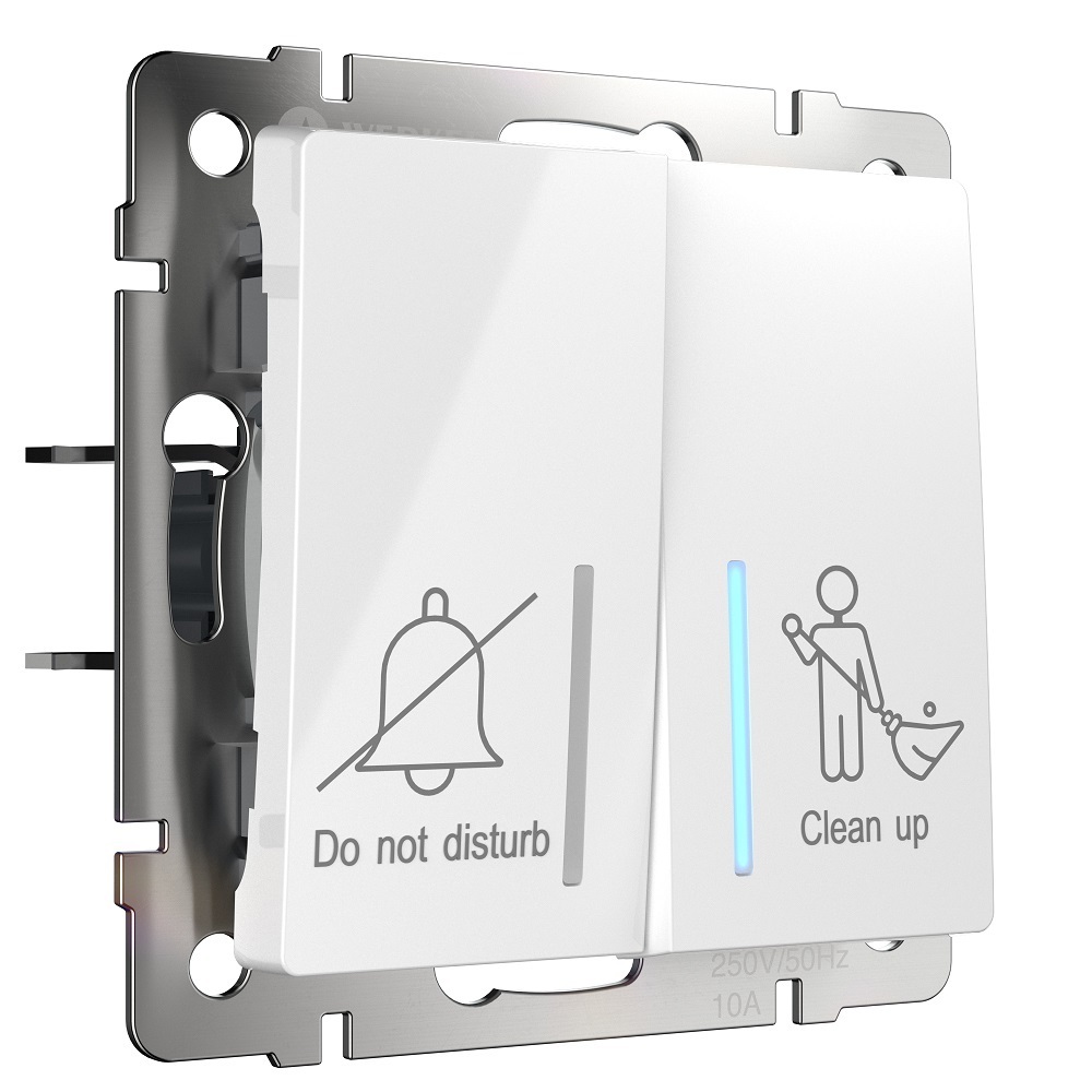 original-23630.jpg Выключатель для отелей Werkel двухклавишный встраиваемый белый с подсветкой (a054307) — изображение 1