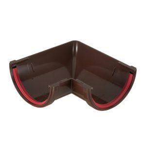 Угол желоба пластиковый d120 мм 90° Grand Line шоколад RAL 8017