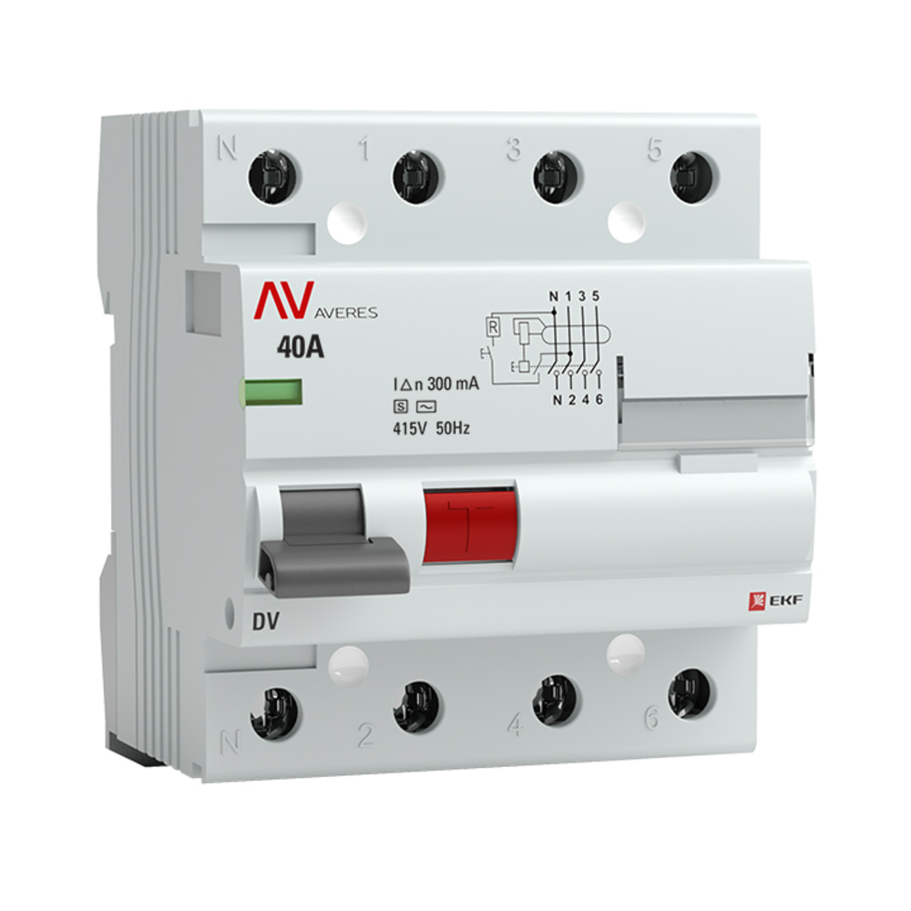 original-23969.jpg УЗО EKF Averes DV 40А 3P+N тип AC 300 мА 10 кА (rccb-4-40-300-s-av) — изображение 1