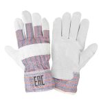 Перчатки спилковые комбинированные утепленные серые 10 (XL)