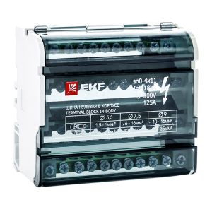 Шина нулевая EKF PROxima 4х11 отверстий в корпусе (sn0-4х11)