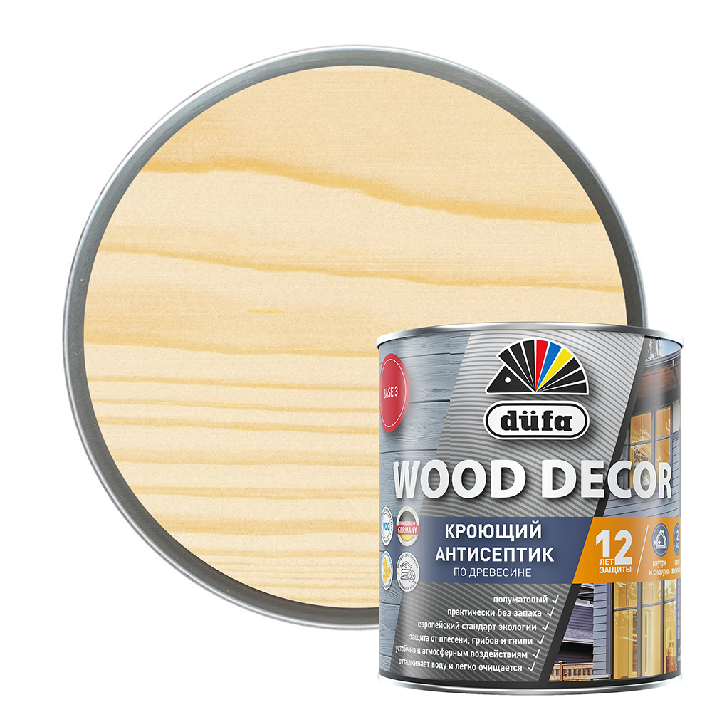 original-25040.jpg Антисептик Dufa Wood Decor кроющий биозащитный для дерева база 3 бесцветный 0,81 л — изображение 1