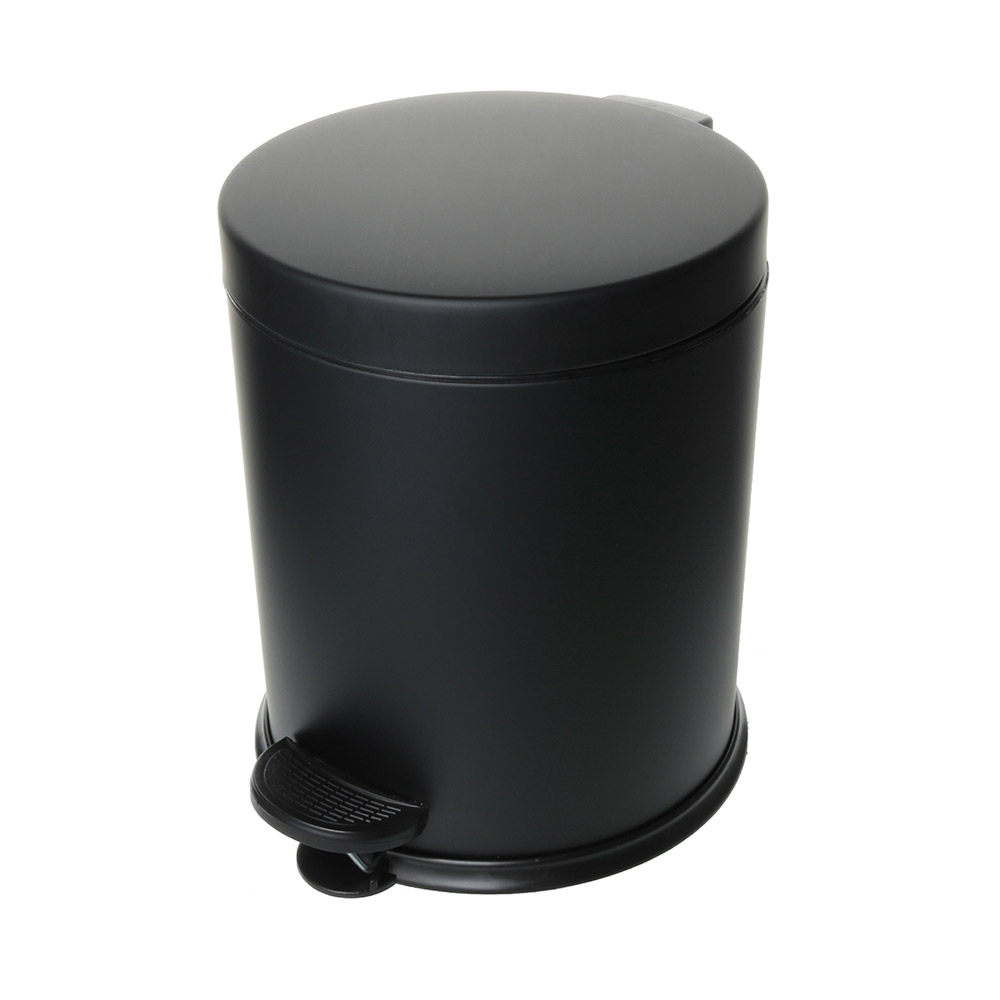 original-25081.jpg Ведро для мусора Fixsen Hotel FX-34024B с крышкой 5 л металл черное с педалью — изображение 1
