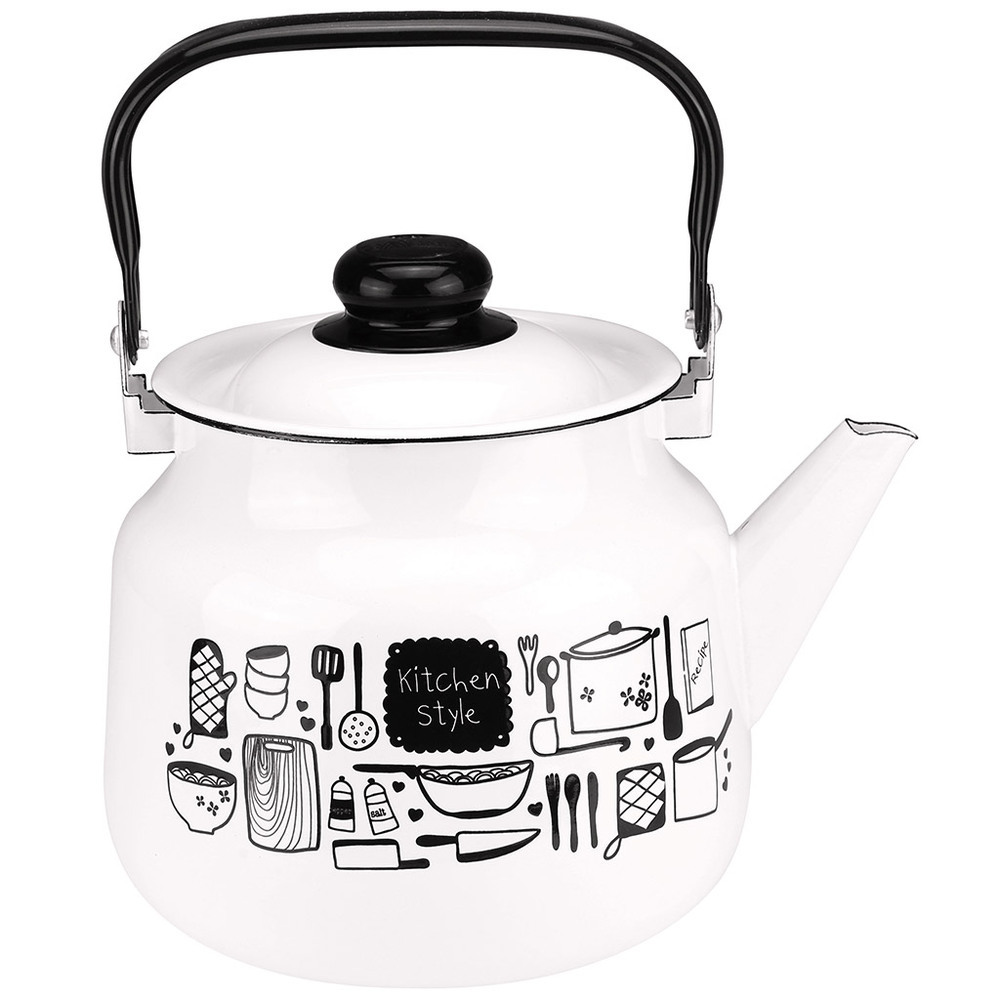 original-25153.jpg Чайник эмалированный Магнитогорская эмаль Kitchen 3,5 л белый — изображение 1