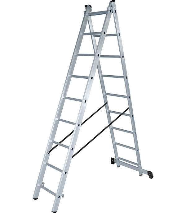 original-25320.jpg Лестница алюминиевая трансформер двухсекционная 9 ступеней Новая высота бытовая — изображение 1