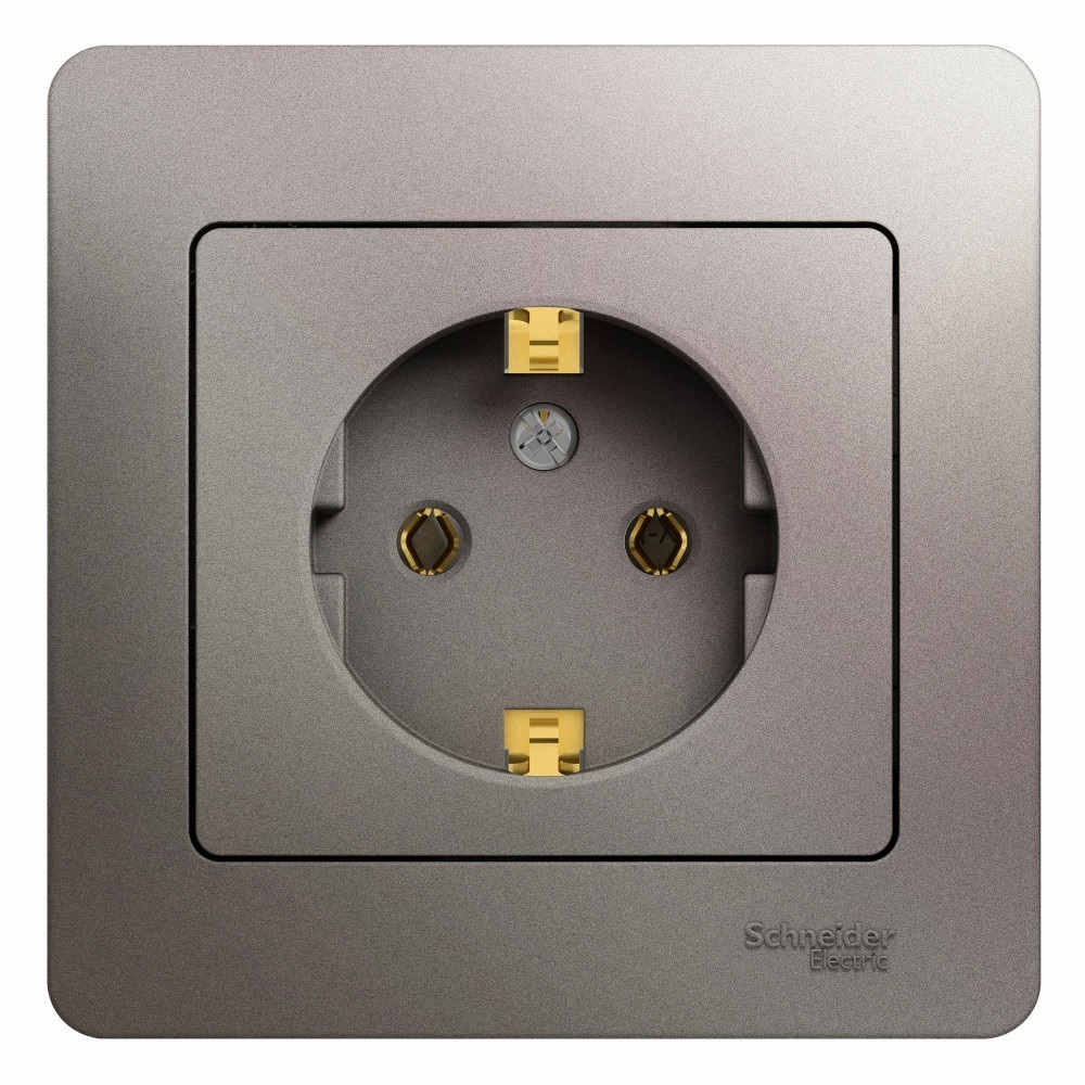 original-25567.jpg Розетка Systeme Electric Glossa встраиваемая платина (GSL001242) — изображение 1