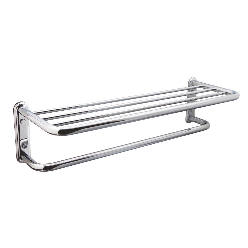 original-25679.jpg Полка для ванной WasserKraft с полотенцедержателем 210х640х170 мм металл хром (K-888) — изображение 1