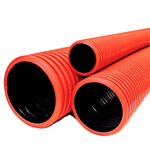 Труба двустенная гофрированная ПНД/ПВД d160/140,2 мм SN4 с протяжкой м.п.