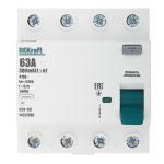 УЗО Dekraft УЗО-03 63А 3P+N тип AC 300 мА 6 кА компактное (14252DEK)