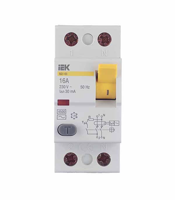 original-27059.jpg УЗО IEK Karat ВД1-63 16А 1P+N тип AC 30 мА 4,5 кА (MDV10-2-016-030) — изображение 1