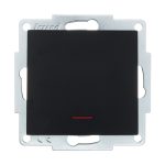 Выключатель Lezard Vesna одноклавишный встраиваемый черный бархат с подсветкой (742-4288-111)