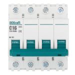 Автоматический выключатель модульный Dekraft BA-101 4Р 16А тип C 4,5 кА 230/400 В (11090DEK)