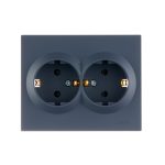 Розетка Lezard Vesna встраиваемая графит со шторками (742-3400-178B)