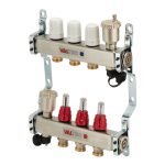 Коллекторная группа со встроенными расходомерами в сборе Valtec 1 ВР(г) х 3 выхода 3/4 НР(ш) ЕК х 1 ВР(г)